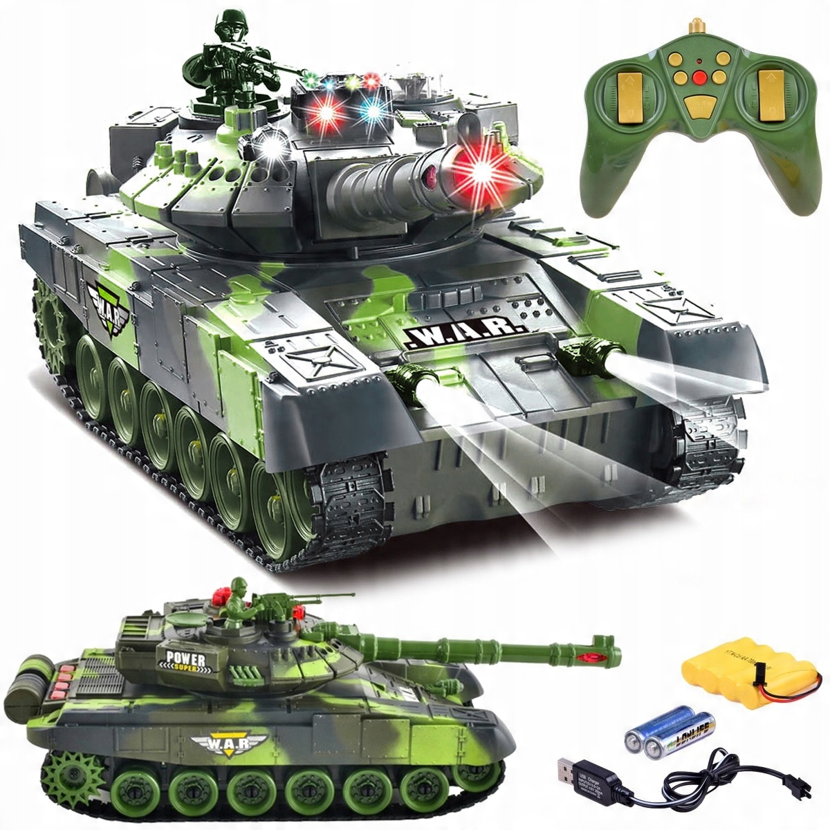 

Czołg Zdalnie Sterowany Rc Bitwa War Tank Efekty