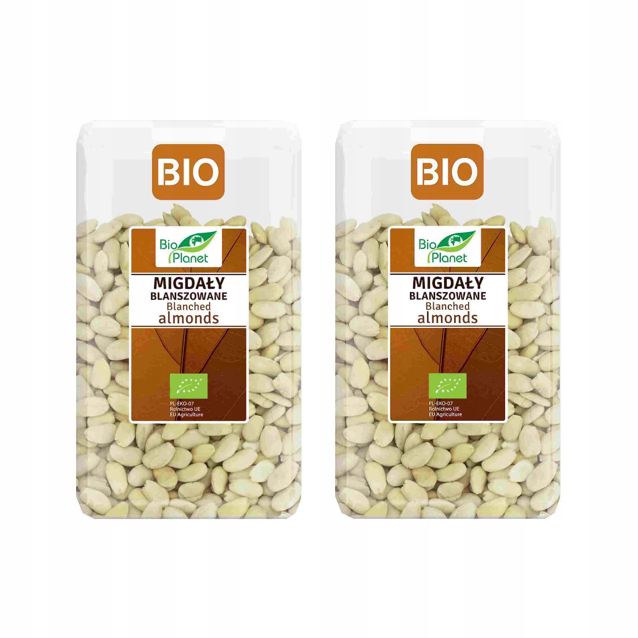 2x Migdały Blanszowane Bio 1 kg Bio Planet
