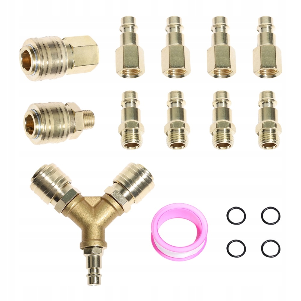 Spojka Euro 1/4 Bsp Železo Měděná 4 Kroužky Pro Vzduchové Nástroje