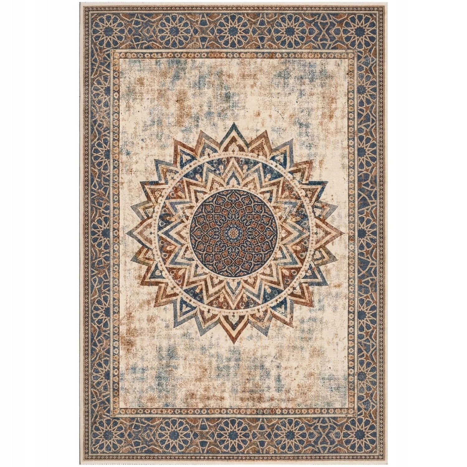 Koberec Mandala do obývacího pokoje 120x160 orientální Novo protiskluzový měkký soft