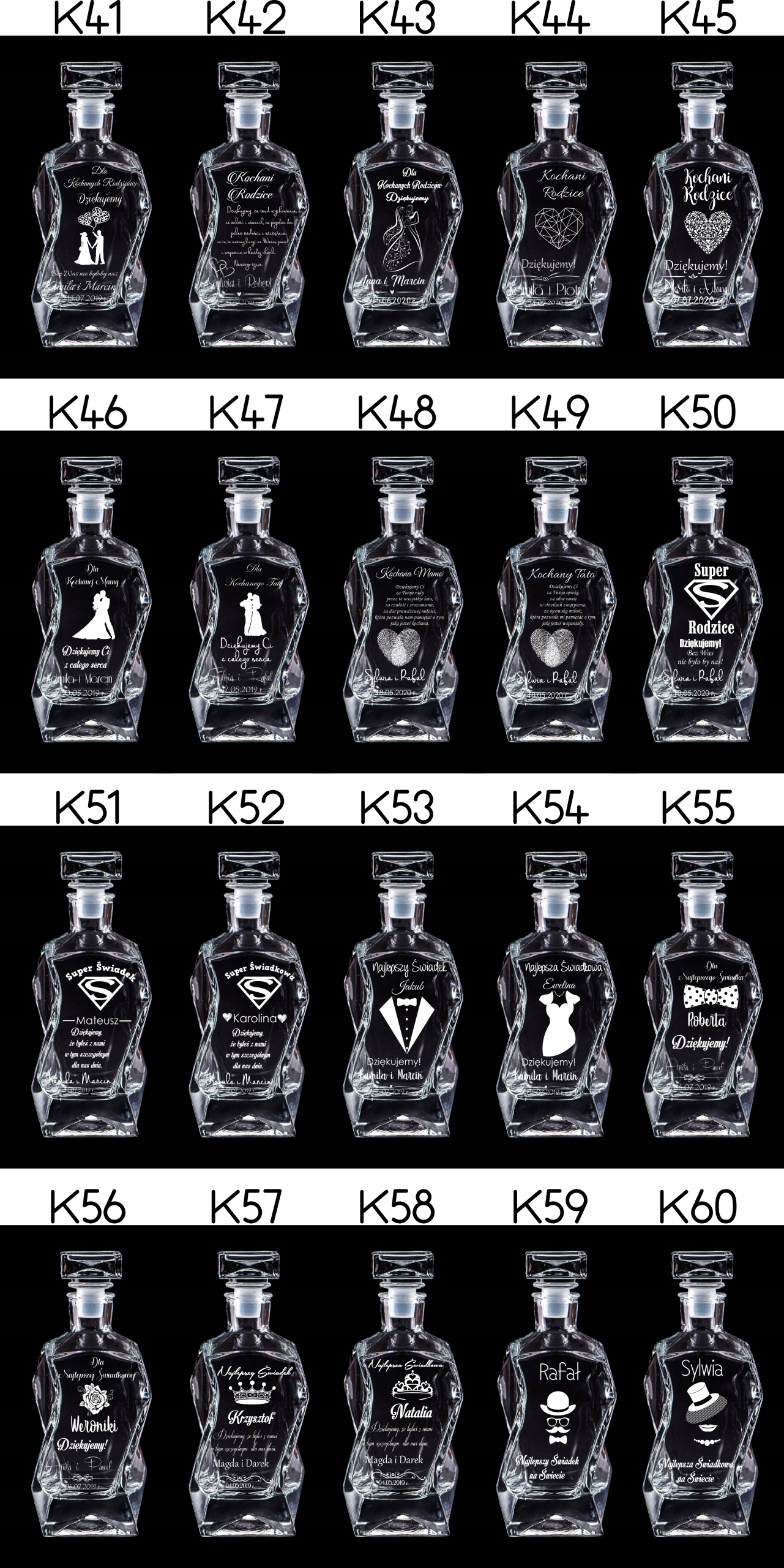 KARAFKA 2 SZKLANKI Z GRAWEREM DO WHISKY DZIEŃ OJCA Rodzaj karafka