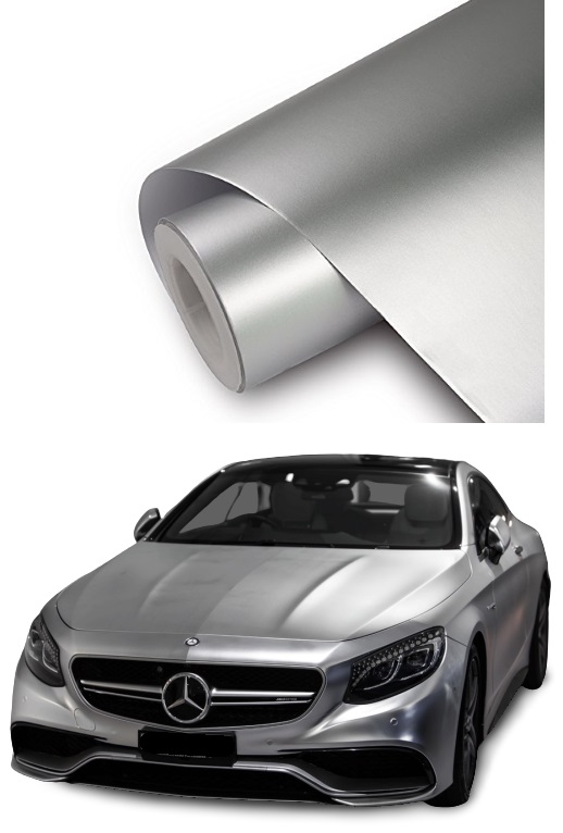 Фольга хром матовый серебряный жемчуг сатин 20M x 152cm