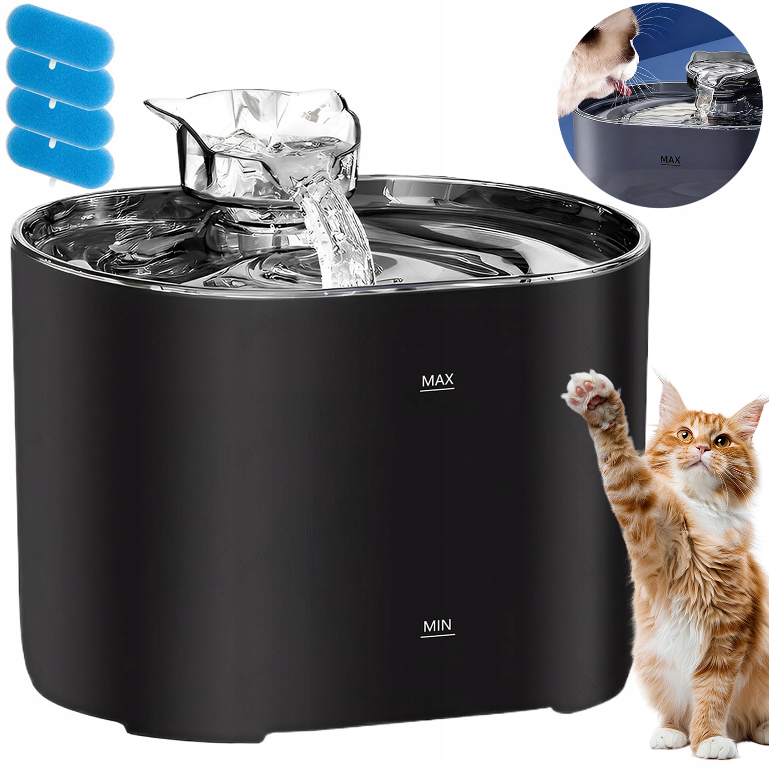 Levně Automatické Napájedlo Fontána Pro Kočky Psa Miska Tichá Napáječka Filtr