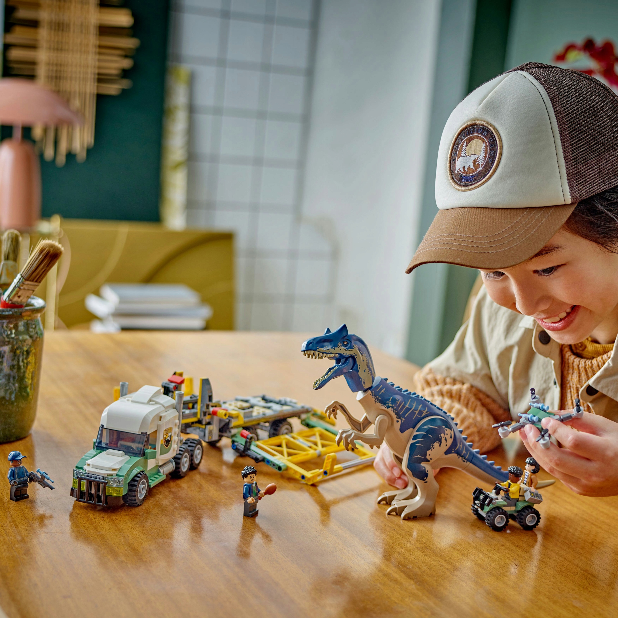 LEGO Jurassic World Dinomisje: ciężarówka do transportu allozaura 76966 Wiek dziecka 8 lat +