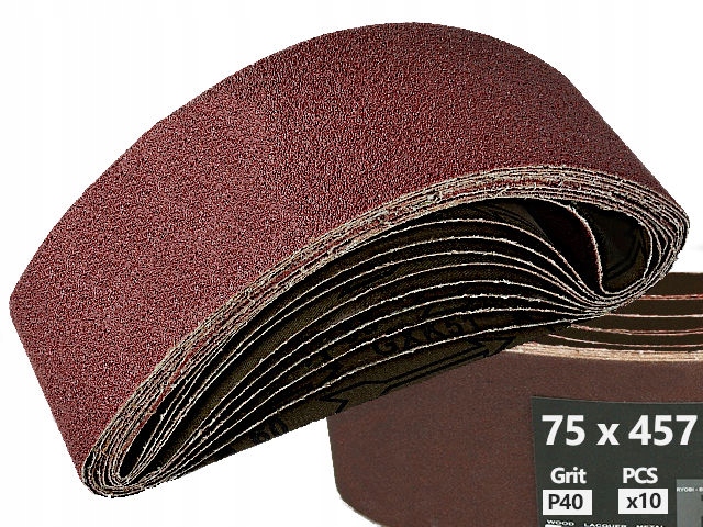 PAS BEZKOŃCOWY TAŚMA 75x457 PAPIER ŚCIERNY P40 x10