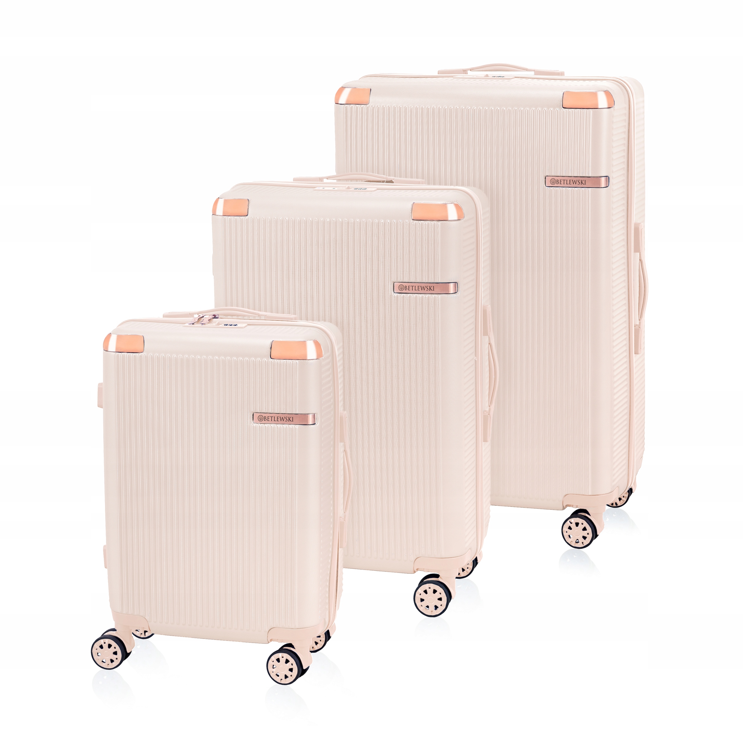 BETLEWSKI Zestaw 3 walizek na wyjazd wakacje dla całej rodziny kółka obrot EAN (GTIN) 5907538246656