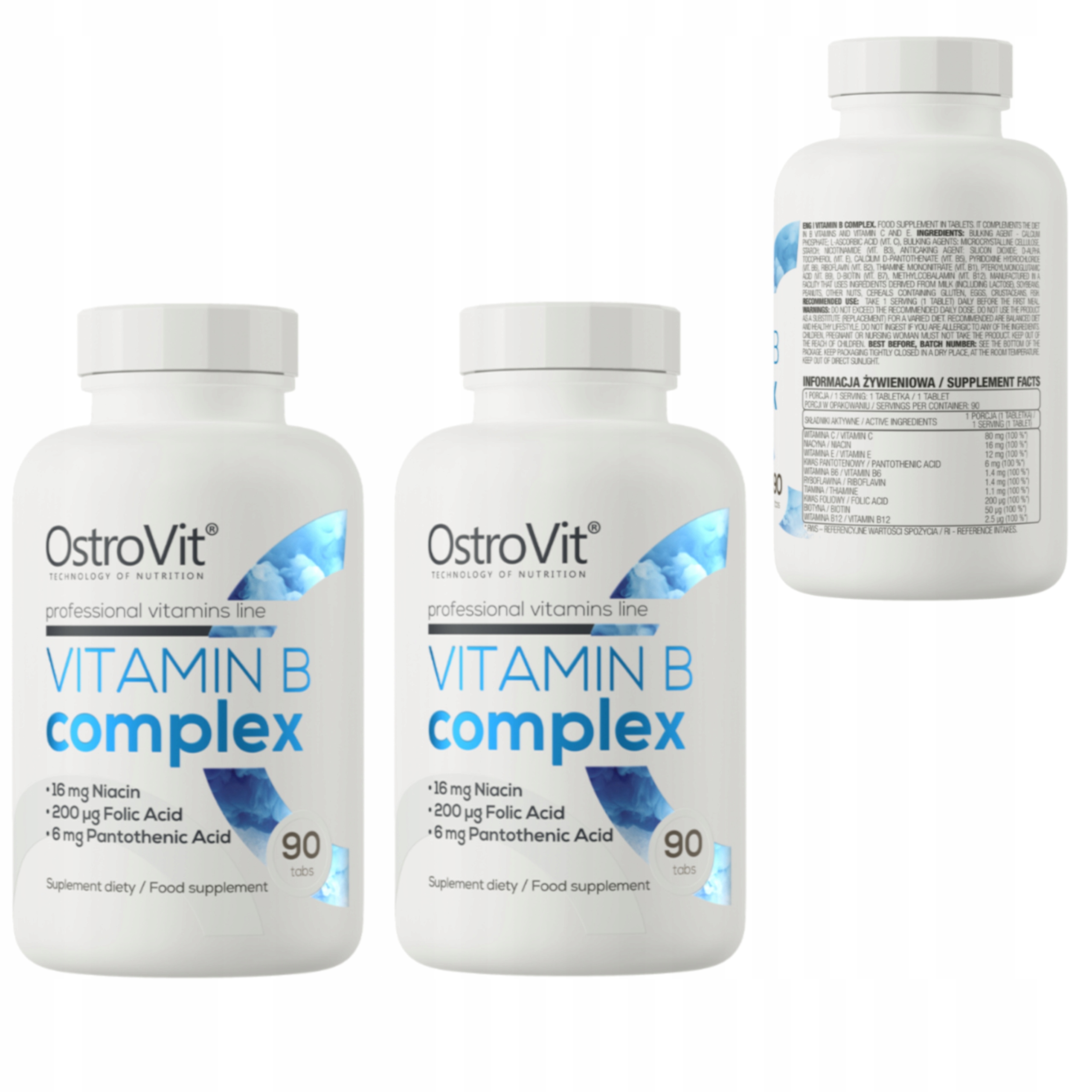 Ostrovit Vitamin B Complex 180t B1 B2 B3 B5 B6 B7 B9 B12 C E Vitamín Multi