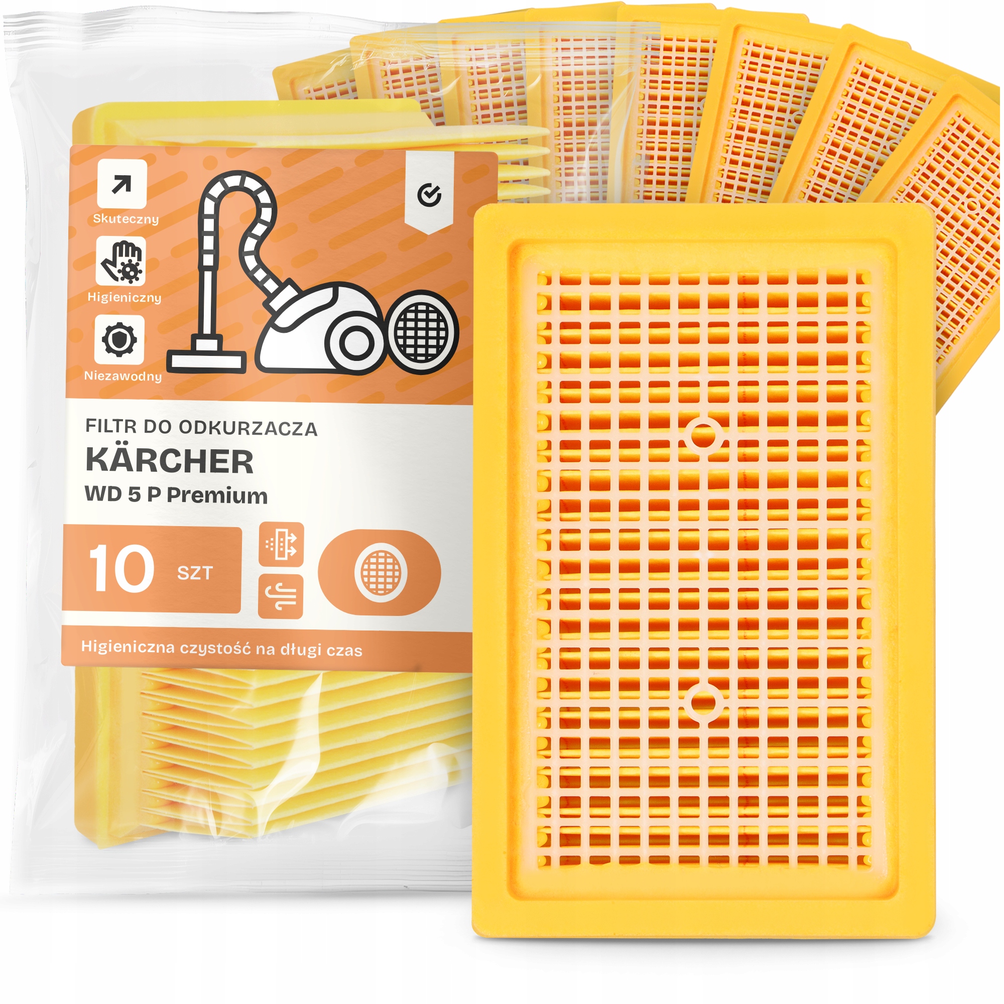 10 x Filtr Pro Vysavač Kärcher Wd 5 P Premium Vzduchový sací Silný Em-w