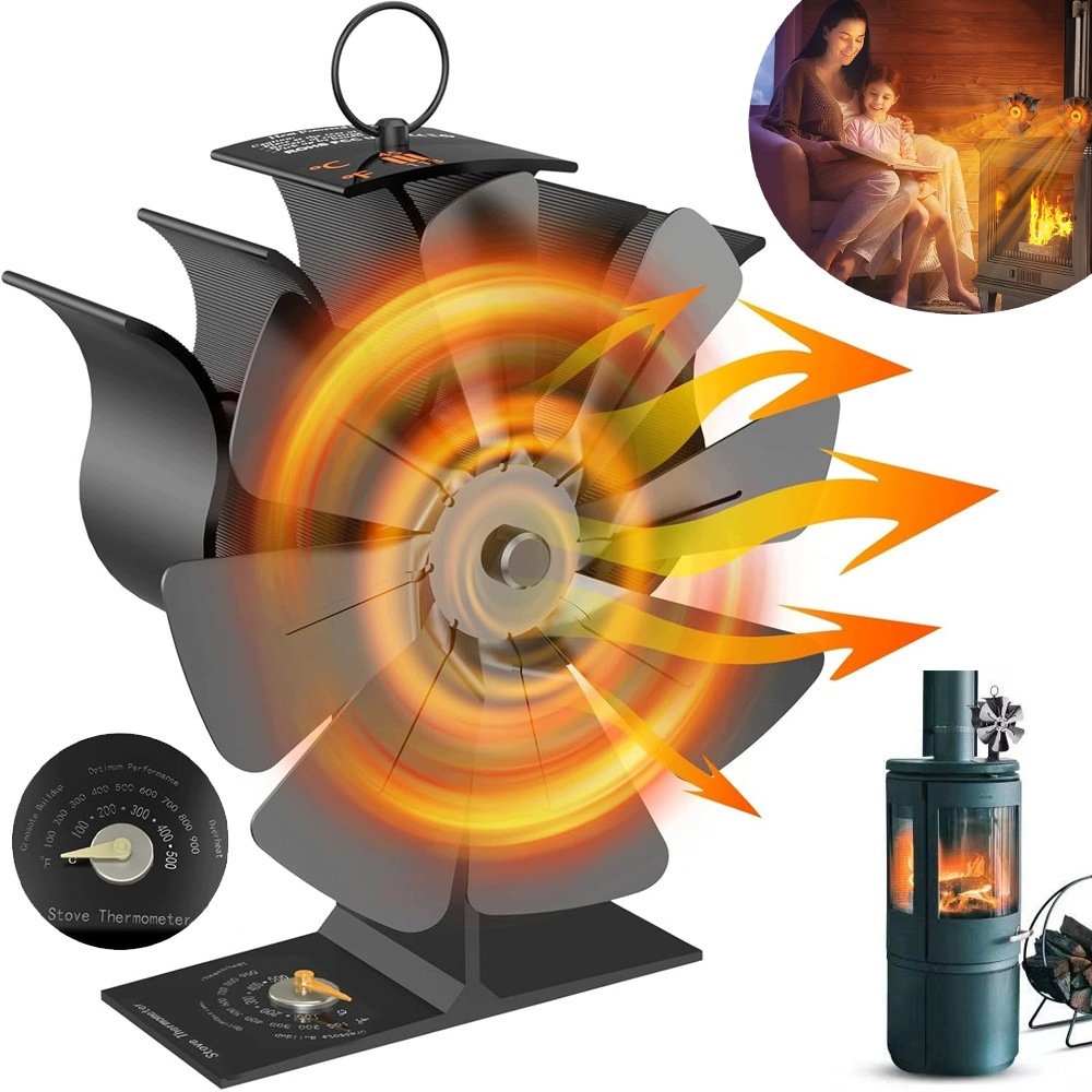 Krbový Ventilátor S 8 Lopatkami, Motory S Teploměrem, Vyrobený Z Hliníku