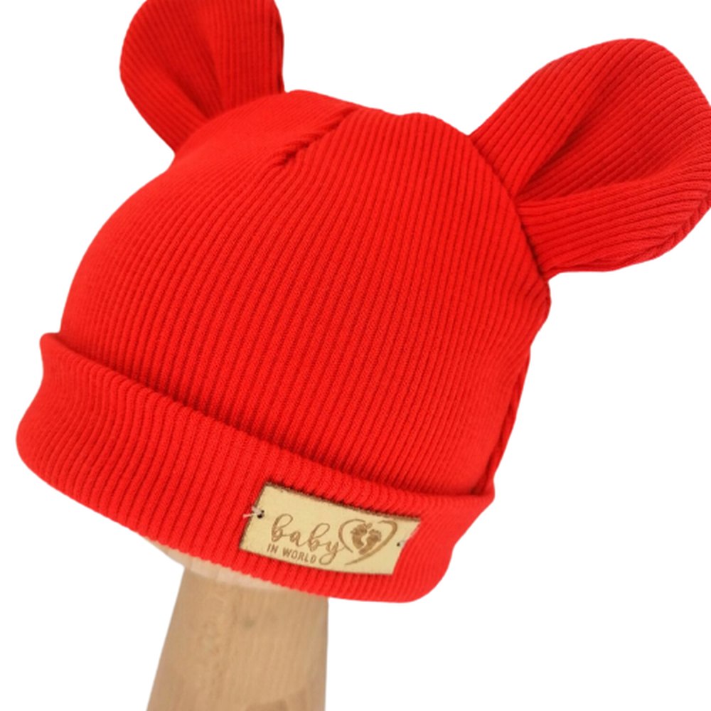 

Czapka Niemowlęca Prążek Coral 6-9MC