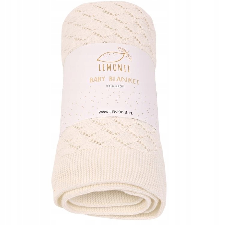Kocyk niemowlęcy 100% bawełna ażurowy Lemonii Marka Lemonii