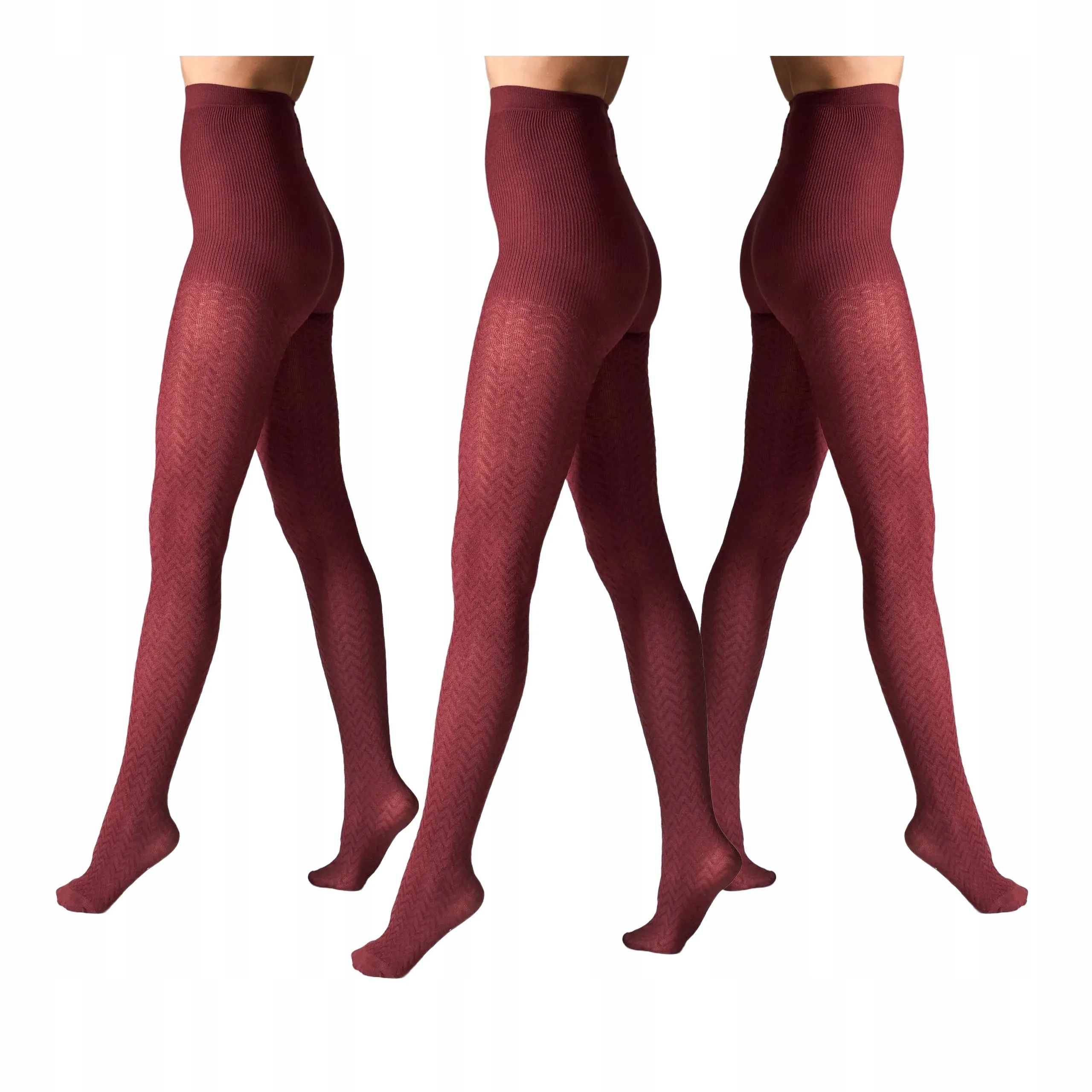 3 páry Punčocháče s kašmírem a viskózou bordó L2011 Cashmere 3x Burgund 3-M