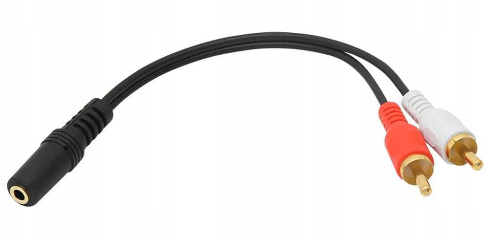 

Kabel adapter gn.jack 3,5(f) - 2 x Chinch Rca (m)