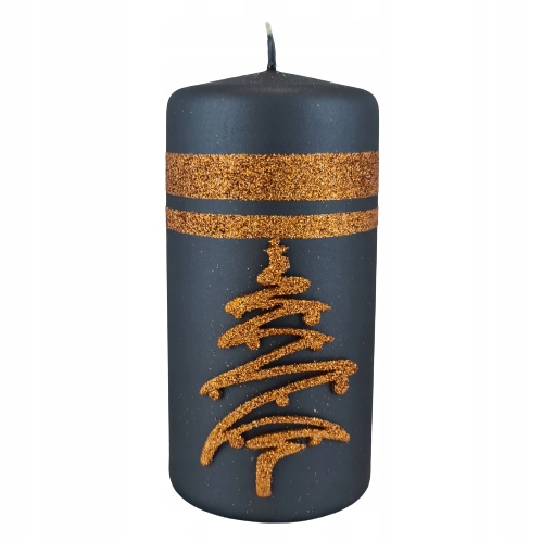 

Świeca 15CM Czarna Brokatowa Choinka Święta Xmas