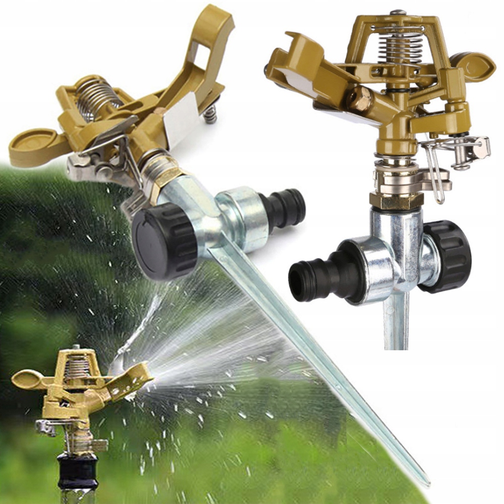 Zraszacz ogrodowy pulsacyjny METALOWY obrotowy 360