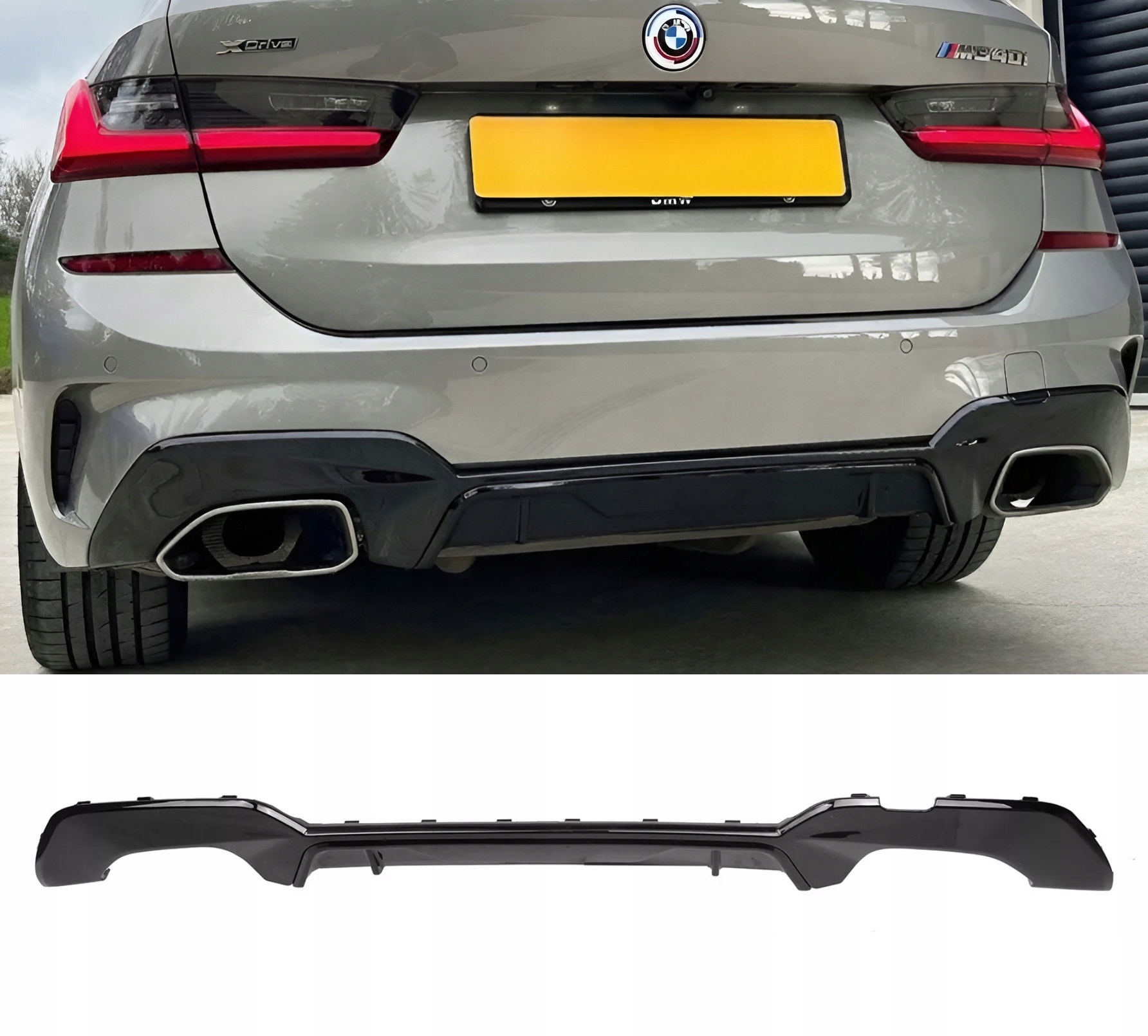 Difuzér Zadního Nárazníku Pro Bmw G20 G21 M Sport Předlift Černý M340 Look