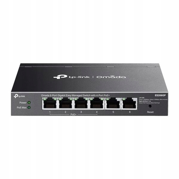 Omada 6-Port Gigabit Easy Managed Switch with 4-Port PoE+ Port: 4×…