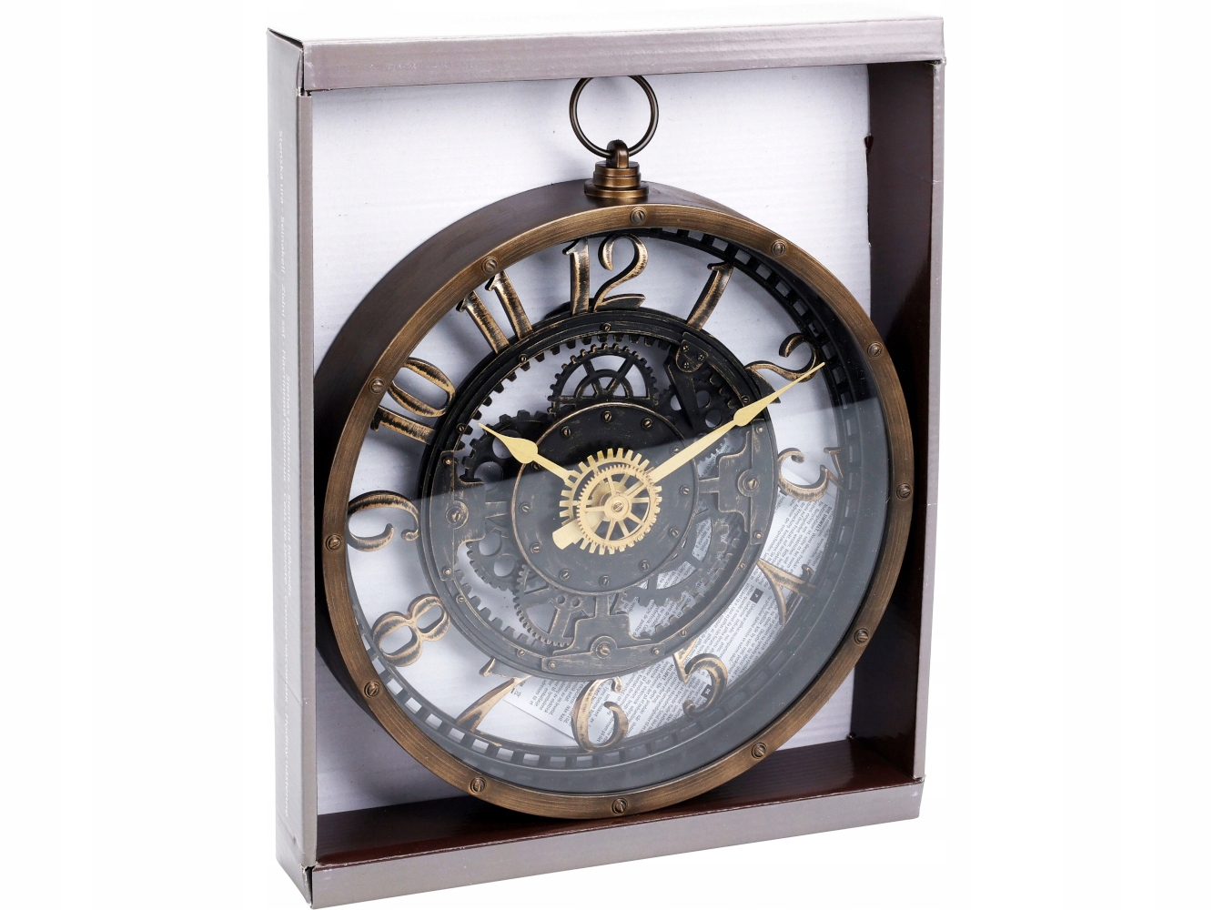 Industrialny wiszący ZEGAR ŚCIENNY koła zębate Loft - 26 cm Marka H&S Decoration