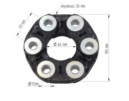 SPRZĘGŁO GUMOWE SILNIKA JURID GERMANY 480Nm 624545 wzmocniona wytrzymałość