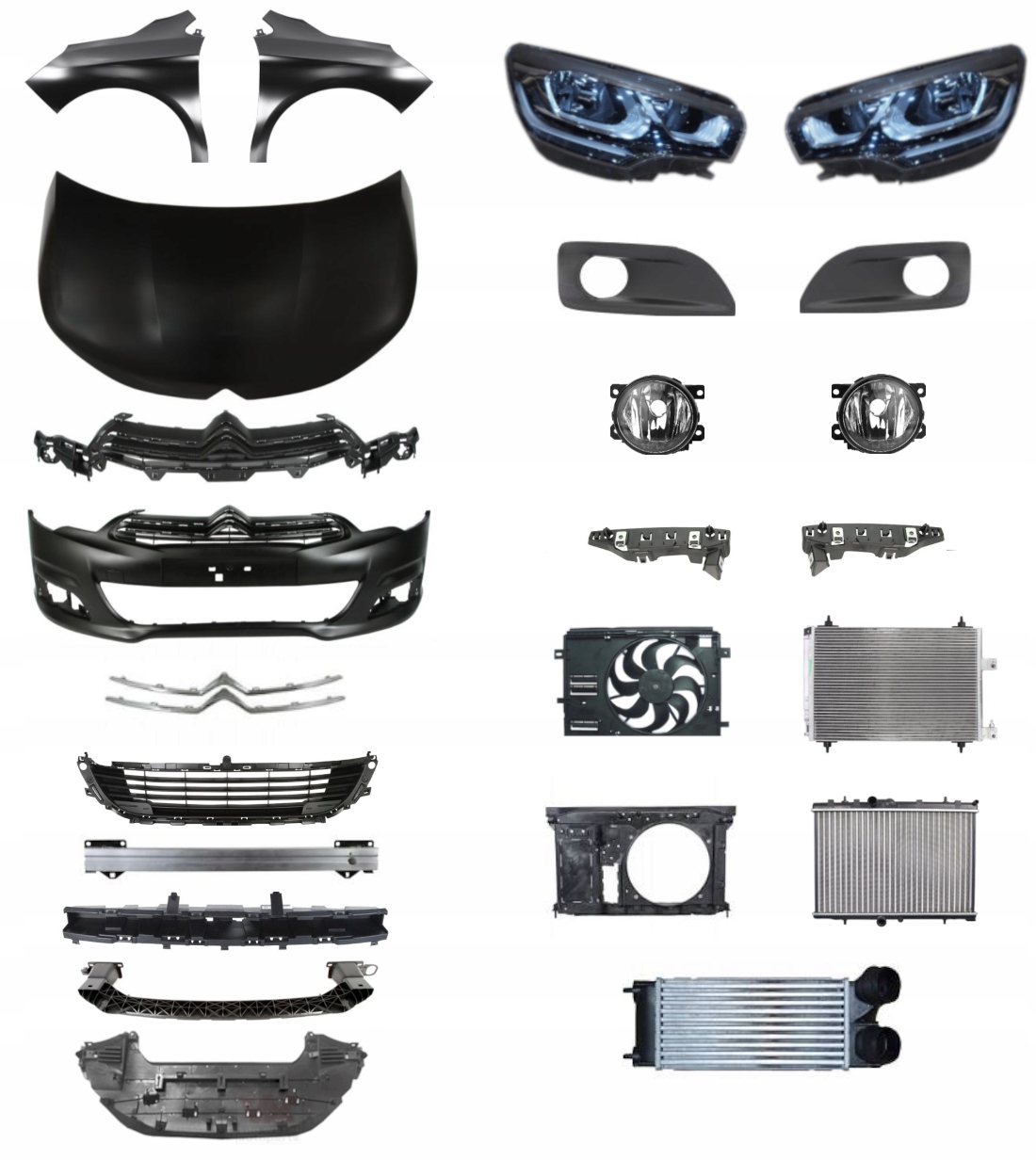 Citroen C4 II B7 Lift 15-17 ZDERZAK MASKA LAMPY