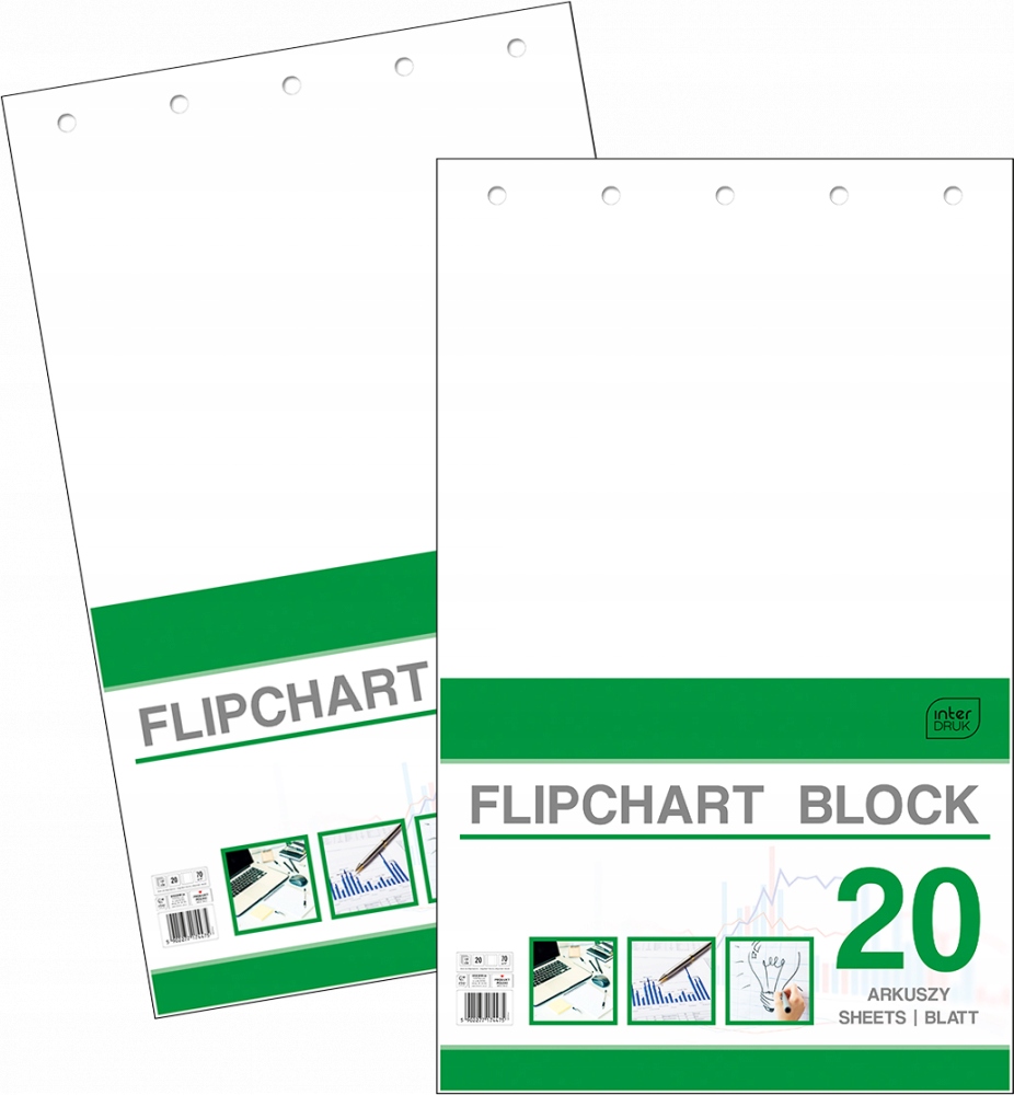 Blok do flipchartów Interdruk 100X64cm 20 kart x2