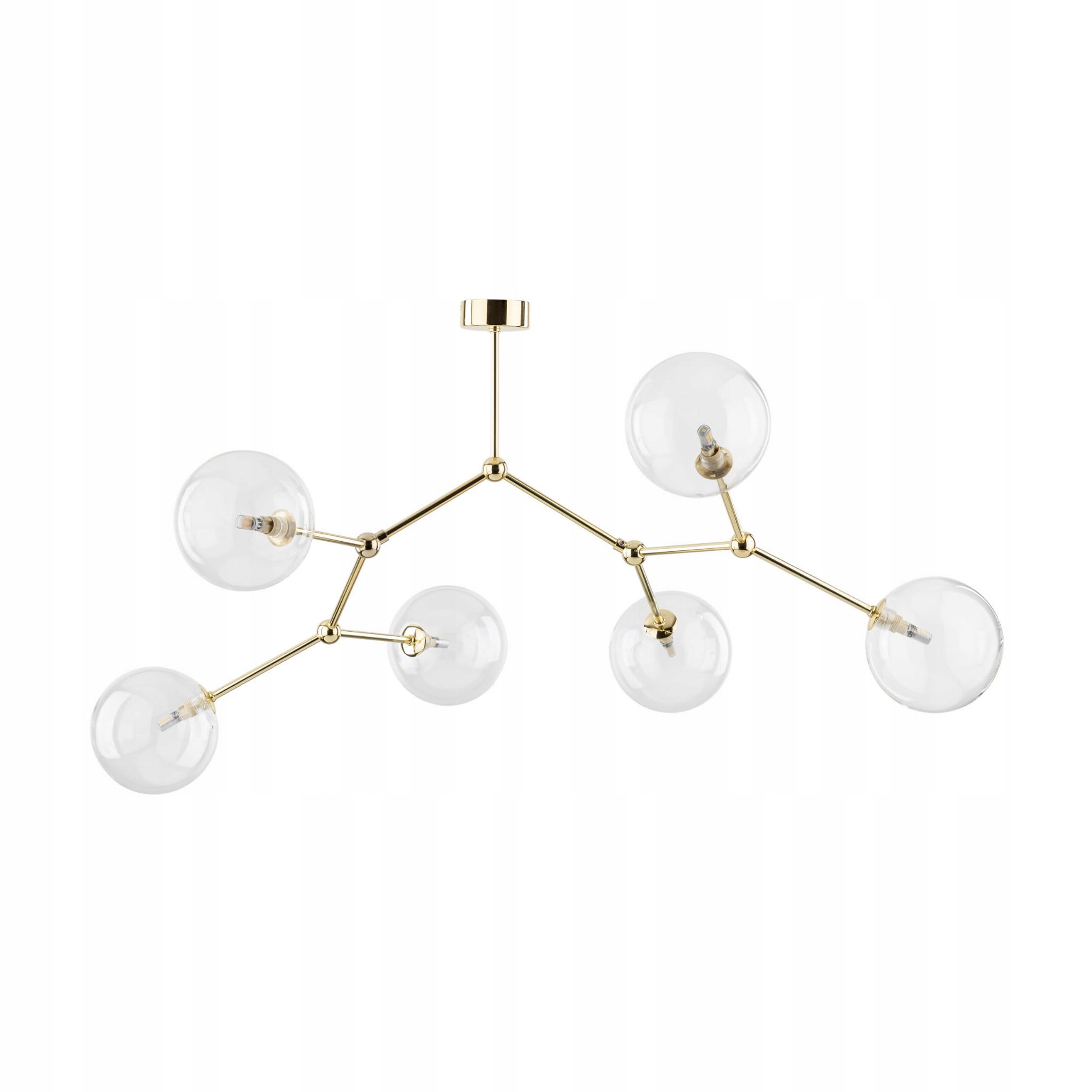 Lampa sufitowa złota, 6 kloszy kulek ze szkła 6xG9 Fairy Tk Lighting