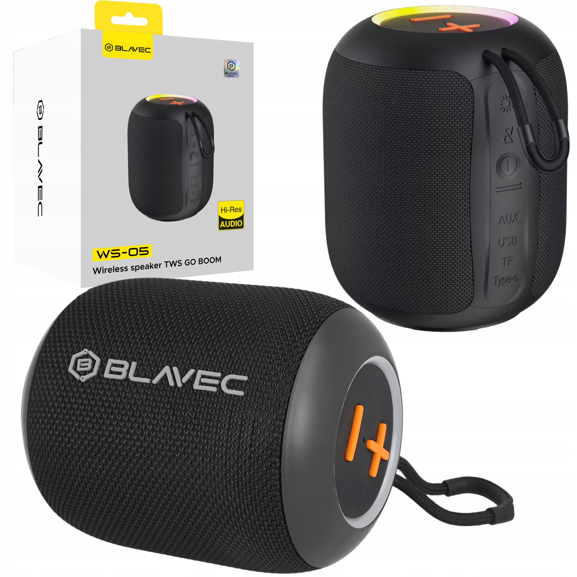 Głośnik Bluetooth Przenośny z Radiem Fm Bezprzewodowy Blavec Tws microSD