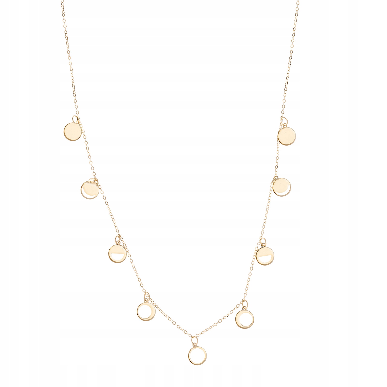 Zlatý náhrdelník s kulatými přívěsky 585