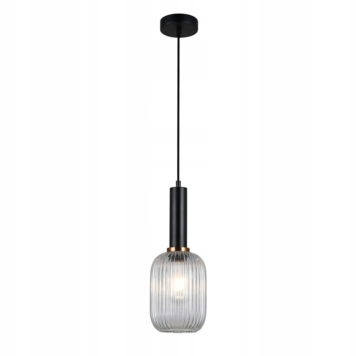 Italux Závesná lampa Antiola čierne sklo E27 40W moderná