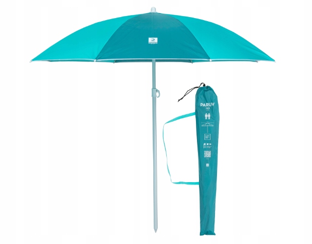 PARASOL PLAŻOWY PARAWAN NAMIOT UV UPF50+ 2os 160cm Kolor dominujący odcienie niebieskiego