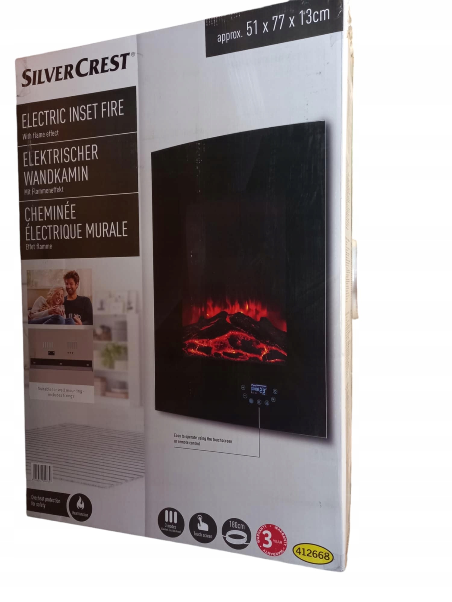 Silvercrest Kominek elektryczny, Sek 1800 A1, 1800 W