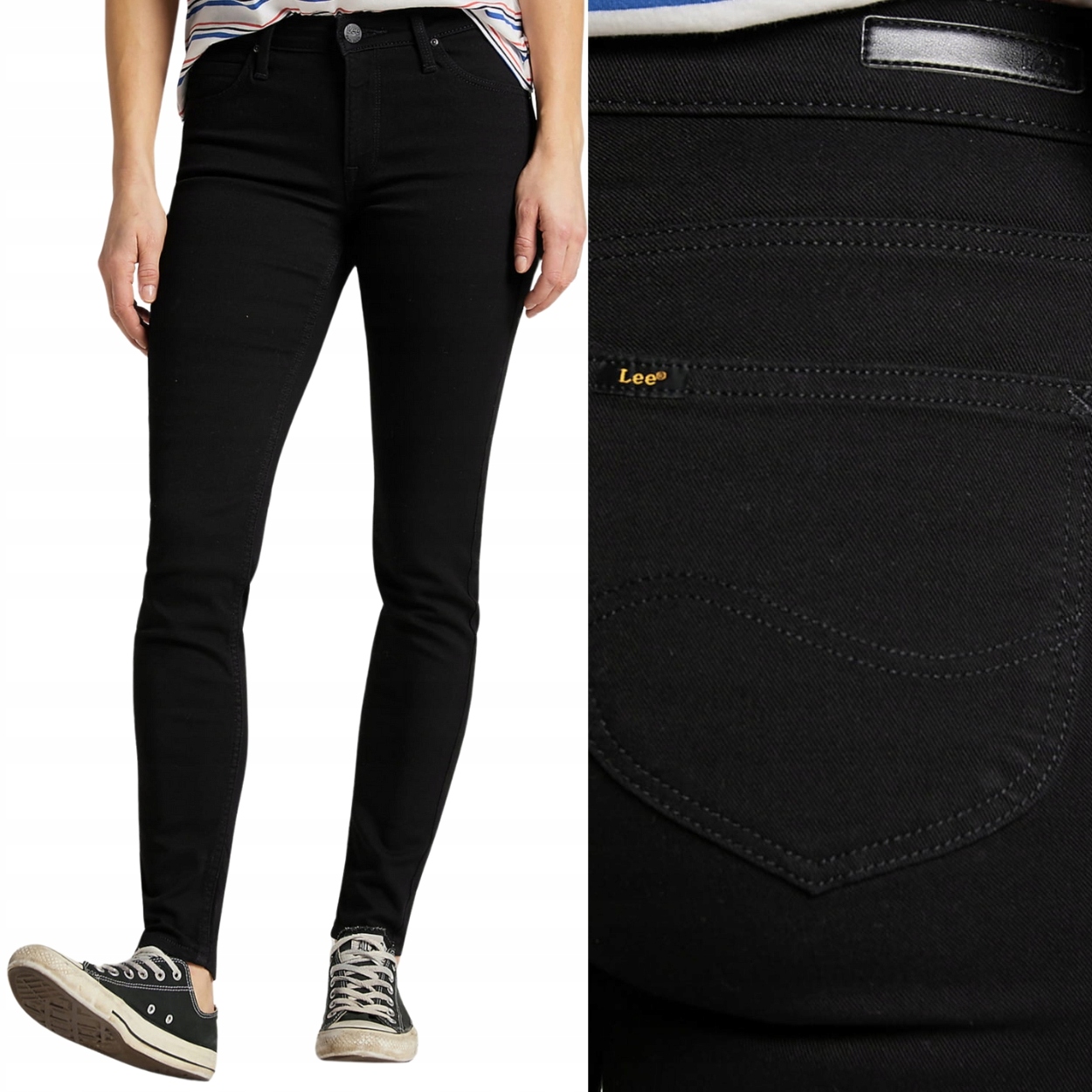 Lee Scarlett Black Rinse černé dámské džíny úzké nohavice W29 L33