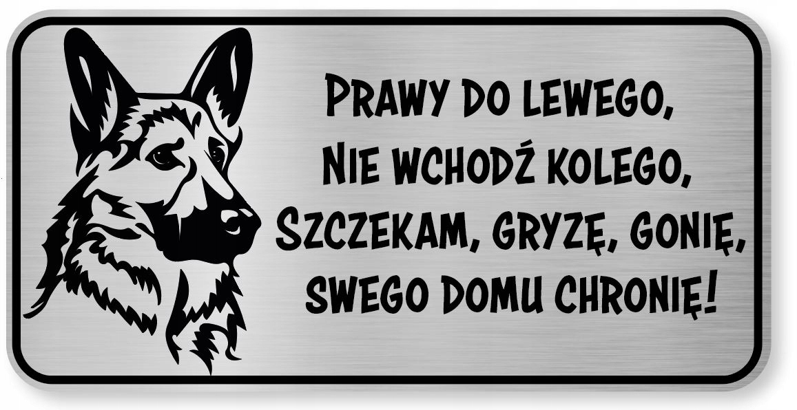 

Tabliczka uwaga pies Owczarek Niemiecki śmieszna