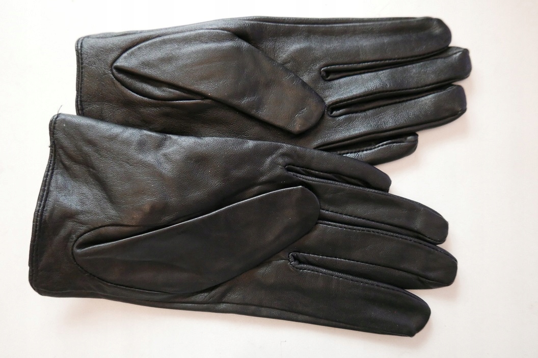 RĘKAWICZKI skórzane SKÓRA czarne RETRO M Rozmiar M