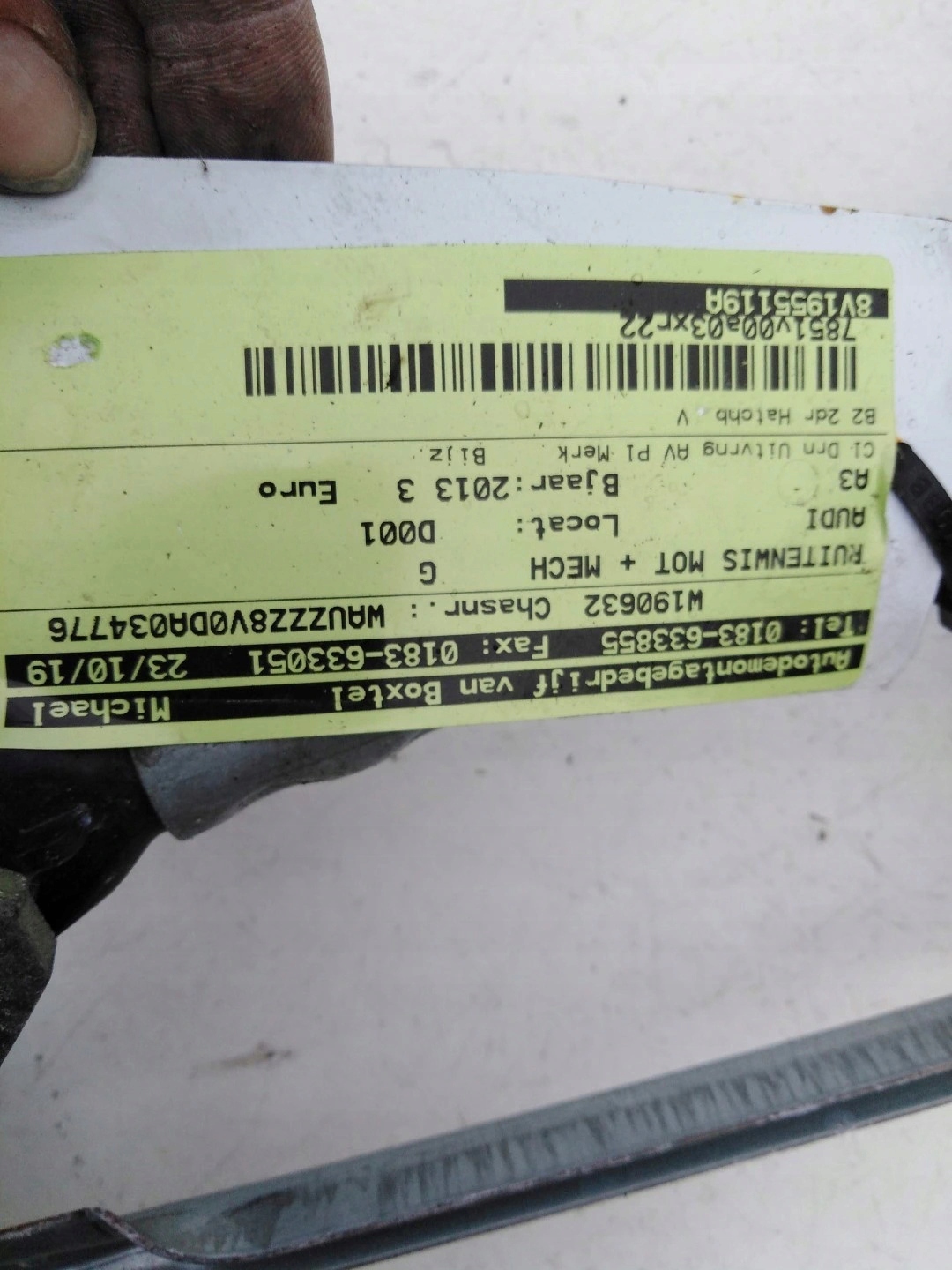 Motor Wischergestänge AUDI A3 8V1955119A
