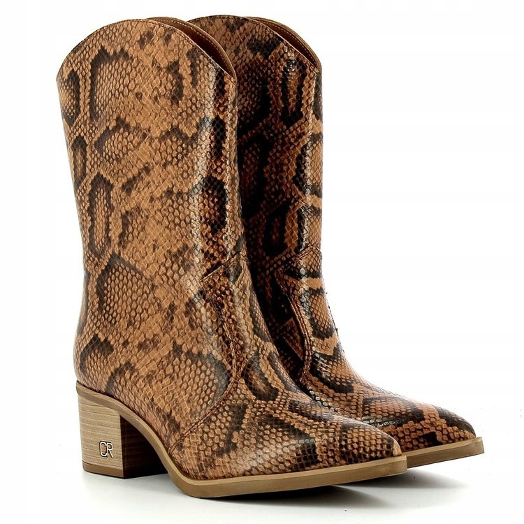 CARINII B5539 KOWBOJKI SZTYBLETY SKÓRA WĄŻ RUDE Kod producenta B5539-R14-000-000-D94