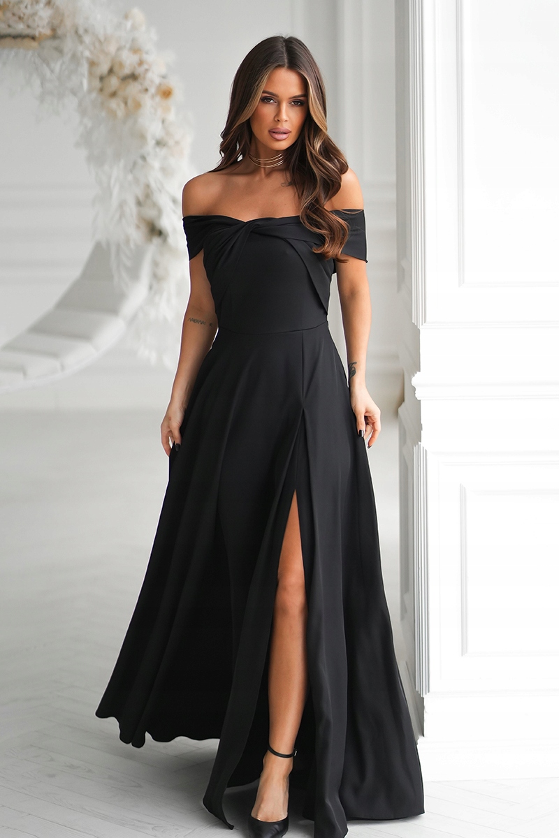 Šaty Na Svatební Hostinu 336 Dlouhá Černá 44