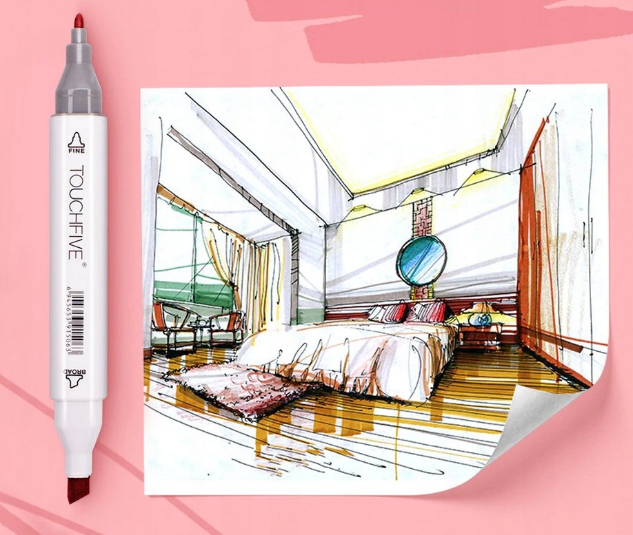 Profesjonalne Markery Touchfive 168 szt Płeć chłopcy dziewczynki