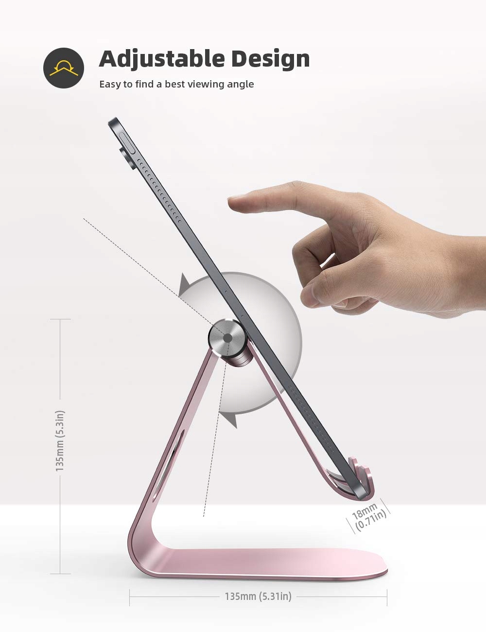 LAMICALL Stojak Na Tablet Regulowany Uniwersalny Dla iPad Samsung 4.7-13" — miniatura 5