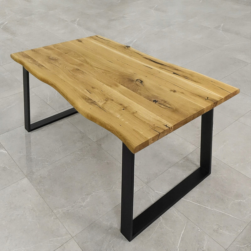 Dubová deska na stůl Live Edge olej přírodní 90x140