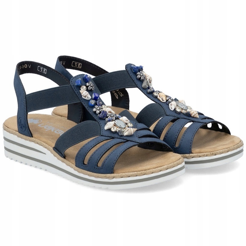 Dámské sandály Rieker V0649-14 Blue modré Eko Kůže Vel. 38