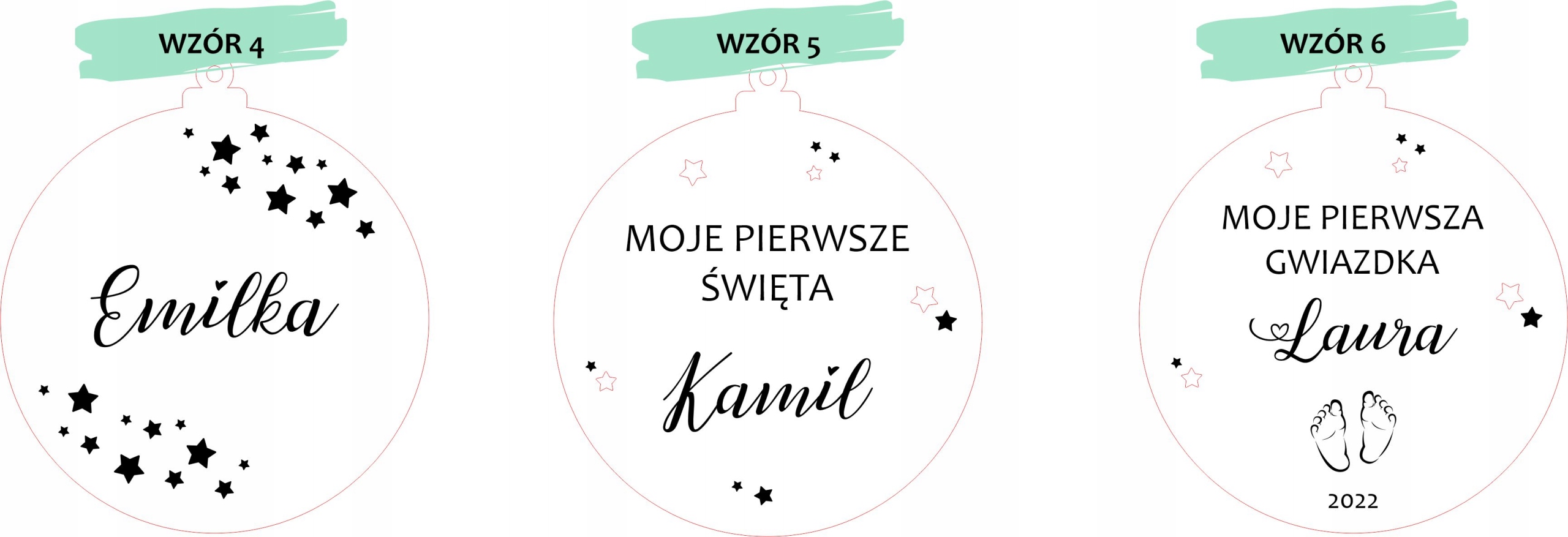 DREWNIANA BOMBKA z imieniem na choinkę święta prezent upominek mikołajki Marka bez marki