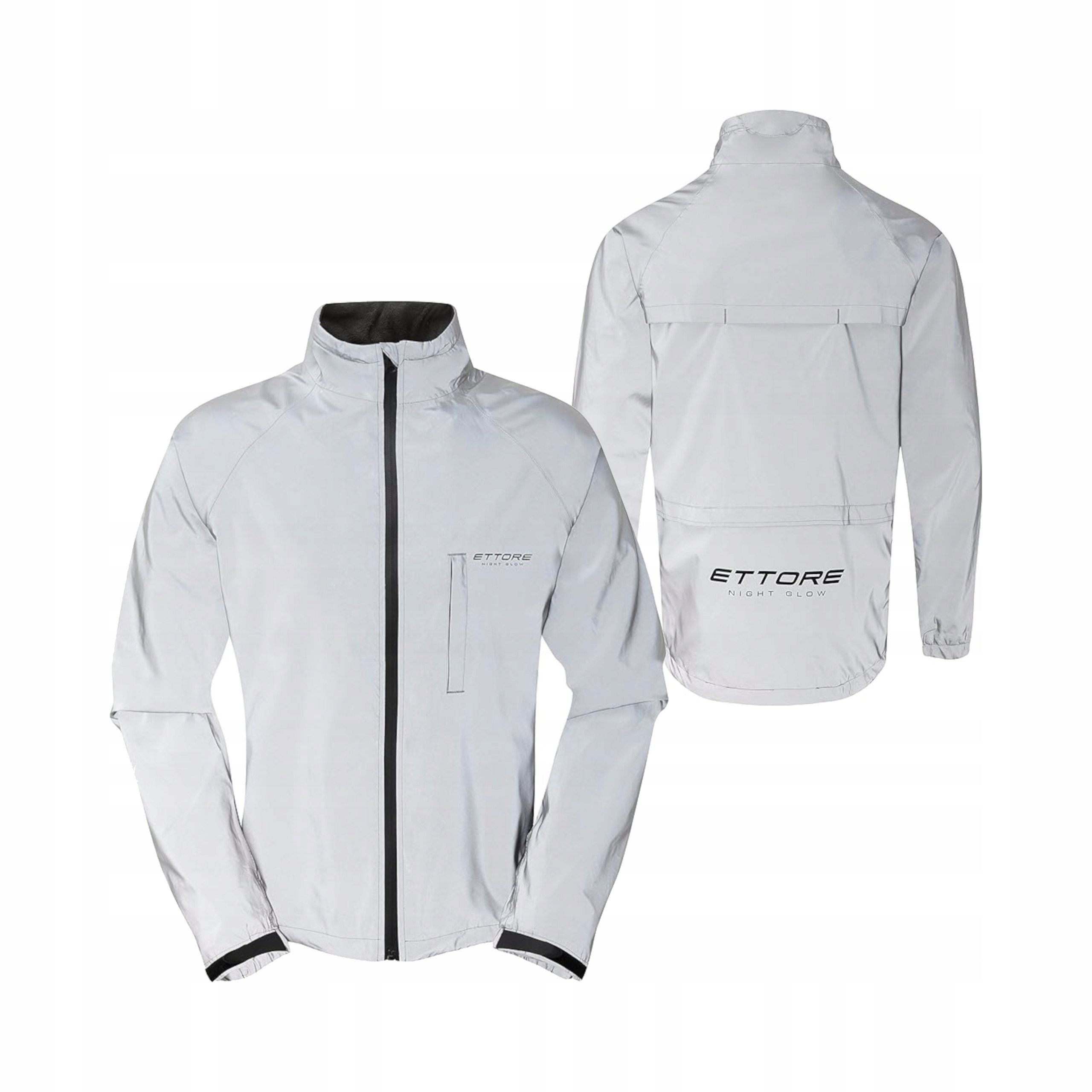 Ettore Cyklistická Bunda 3XL High-vis Stříbrná Voděodolná Reflexní 5K