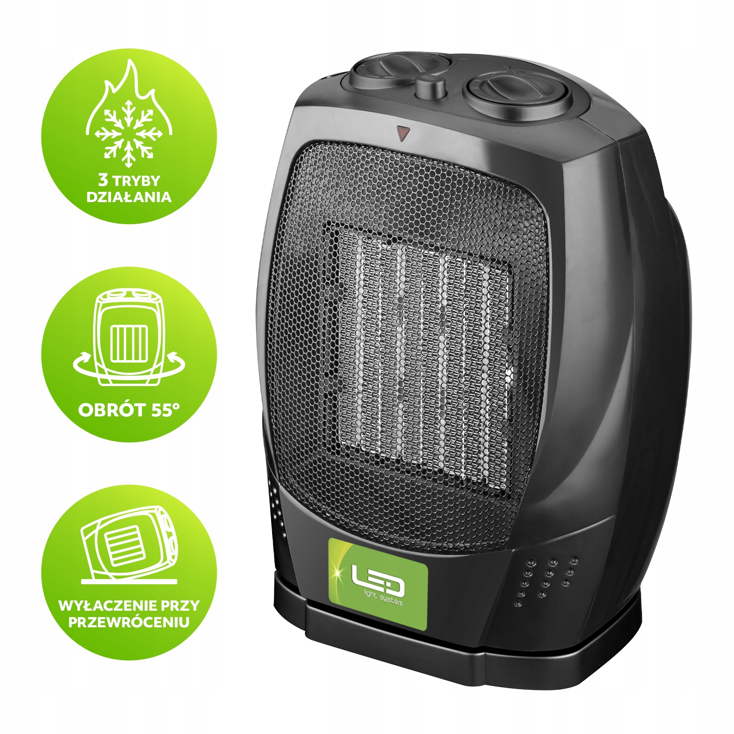 Keramický termoventilátor Farelka 1500 W Termostat 3 stupně regulace