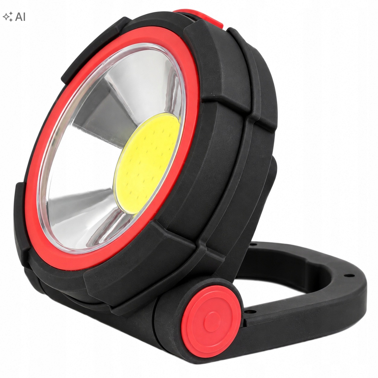 Lampa robocza przenośny reflektor 5W Lethe na baterie czerwona magnesy