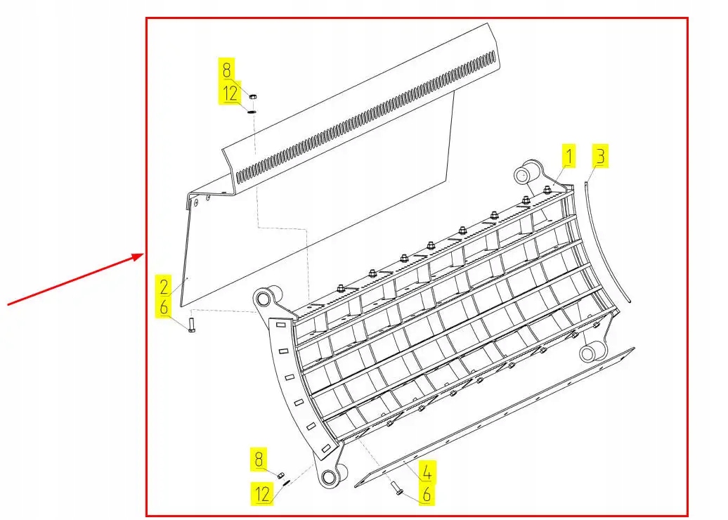 101426487 Klepisko do zboża Producent części Rostselmash