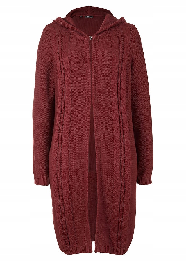 B327 BPC DŁUGI SWETER ROZPINANY Z KAPTUREM R.40/42 WMP