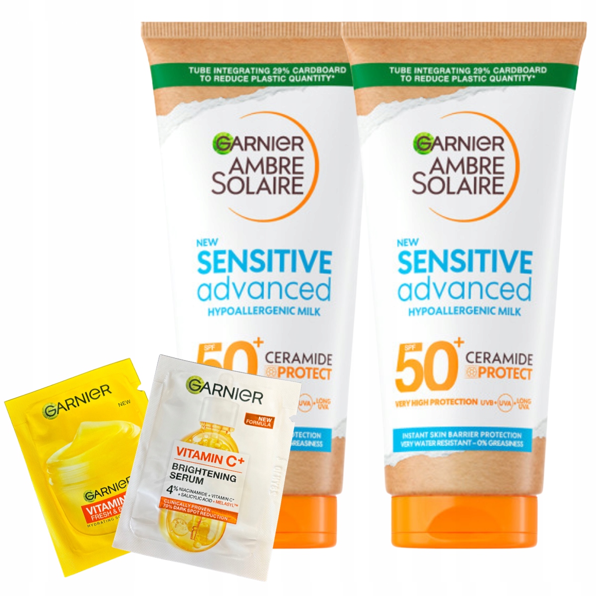 Garnier Ambre Solaire Sensitive Advanced SPF50+ Ochranné mléko 2x175 Ml