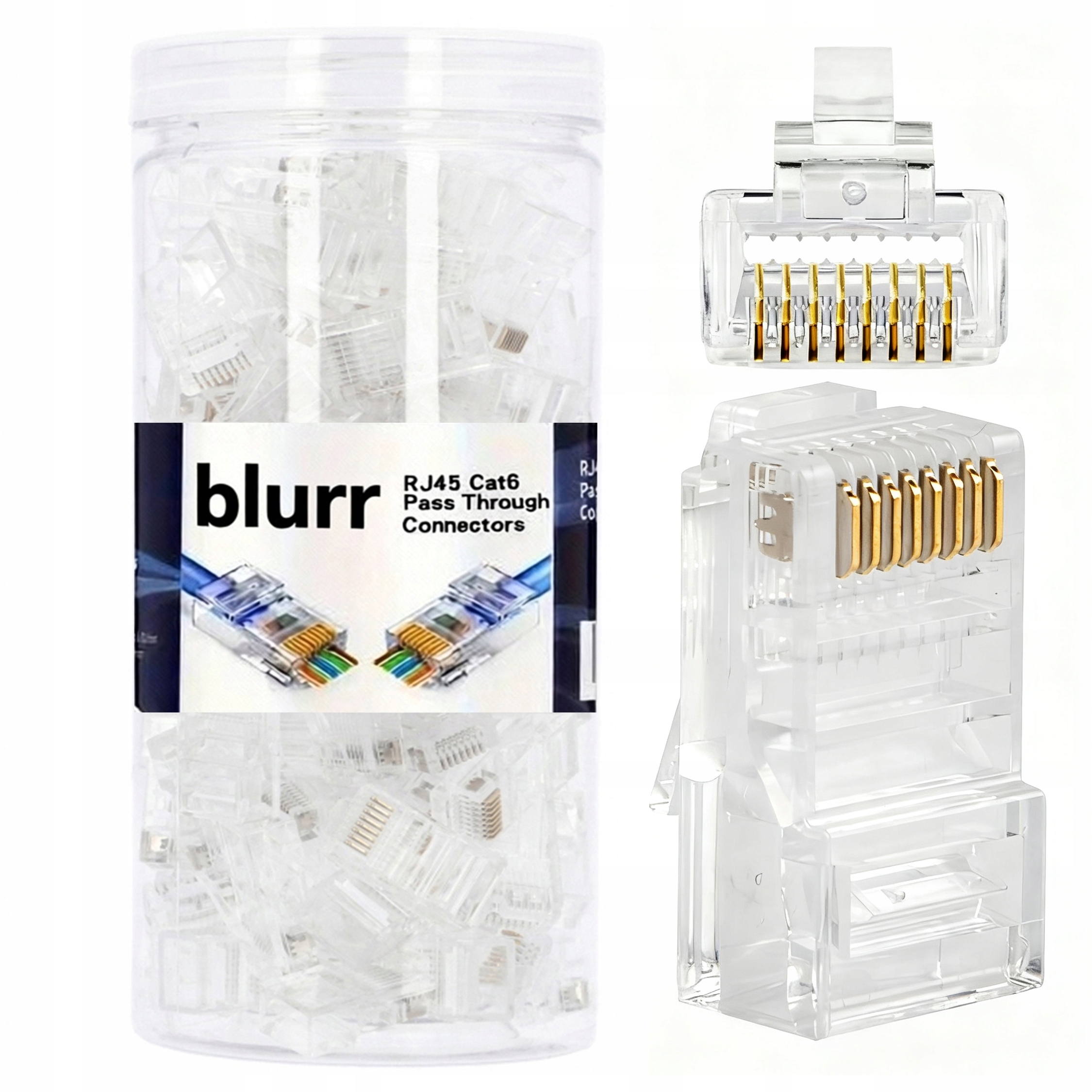 10× Wtyk RJ45 przelotowy Pass Through RJ-45 drut UTP KAT.6 10 sztuk