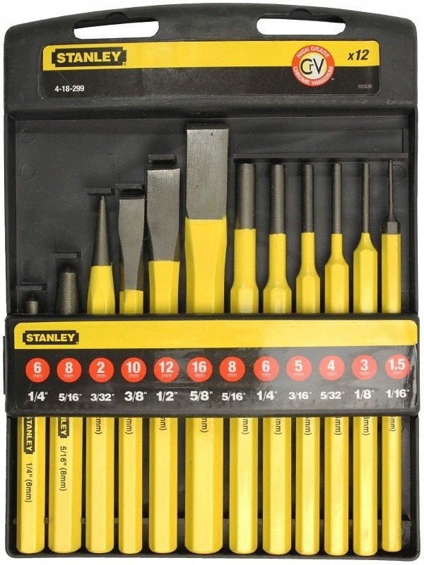 Stanley 4-18-299 ZESTAW 12 PRZECINAKÓW i PUNKTAKÓW